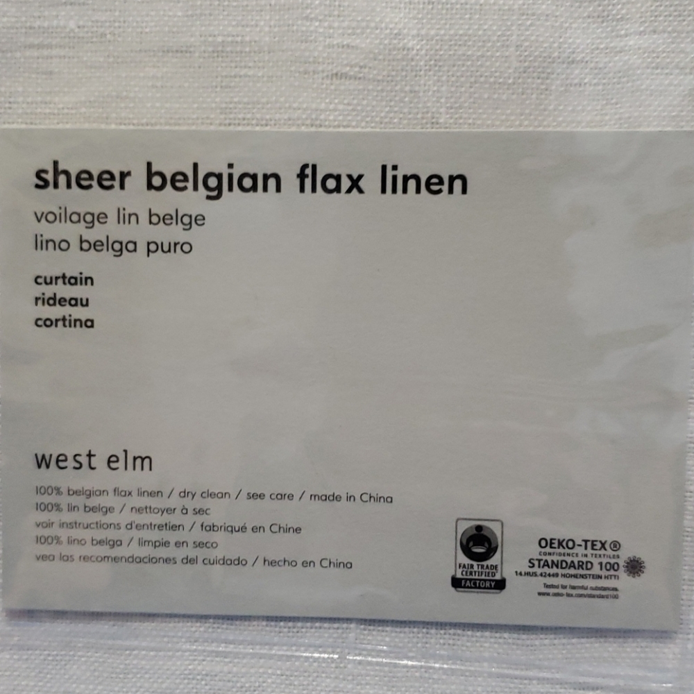 🎉 LAST SET!!!West Elm Sheer belgian flax curtains - Picture 2 of 5